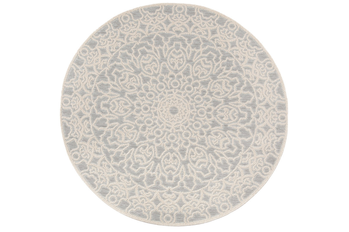 Alfombra redonda gris perla 160 cm MOZAIC