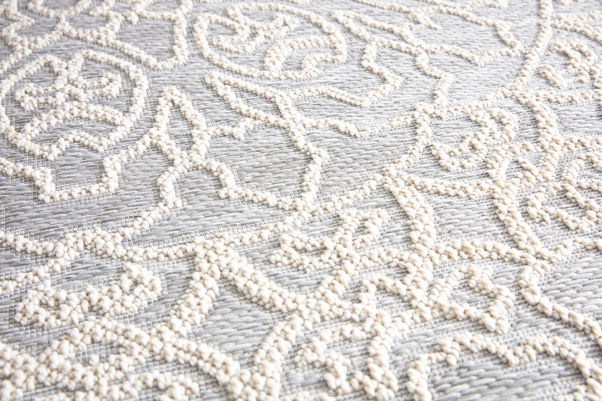Alfombra redonda gris perla 160 cm MOZAIC