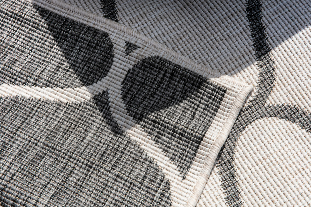Alfombra reversible interior/exterior blanco crema y gris 160 x 230 cm SPIN