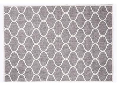 Alfombra reversible interior/exterior blanco crema y gris 160 x 230 cm SPIN
