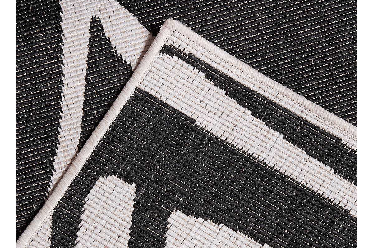 Alfombra reversible interior exterior blanco y negro 160 x 230 cm ROCCA