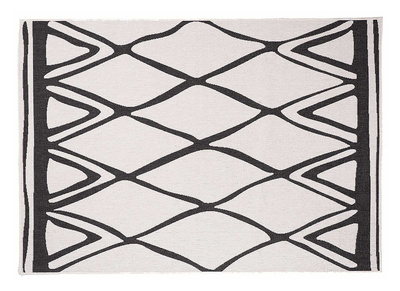 Alfombra reversible interior exterior blanco y negro 160 x 230 cm ROCCA