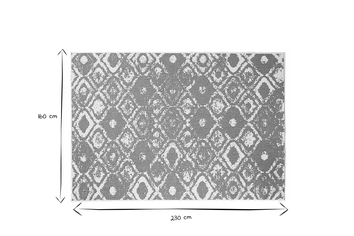 Alfombra reversible interior exterior con motivos azules 160 x 230 cm BELIZ