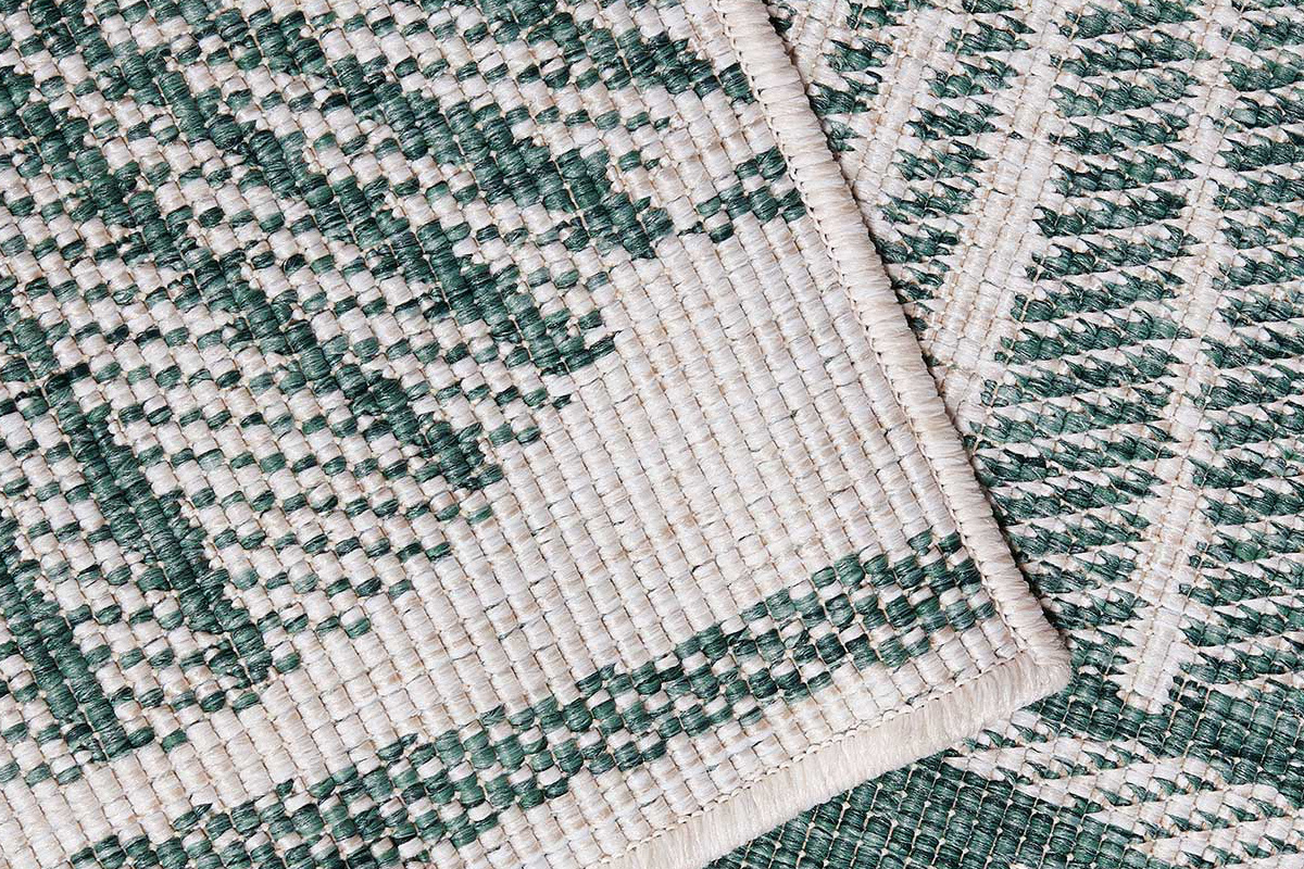 Alfombra reversible interior exterior motivo floral verde 160 x 230 cm KONKA
