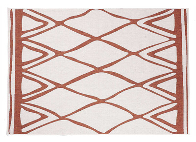 Alfombra reversible interior exterior terracota y blanco 160 x 230 cm ROCCA