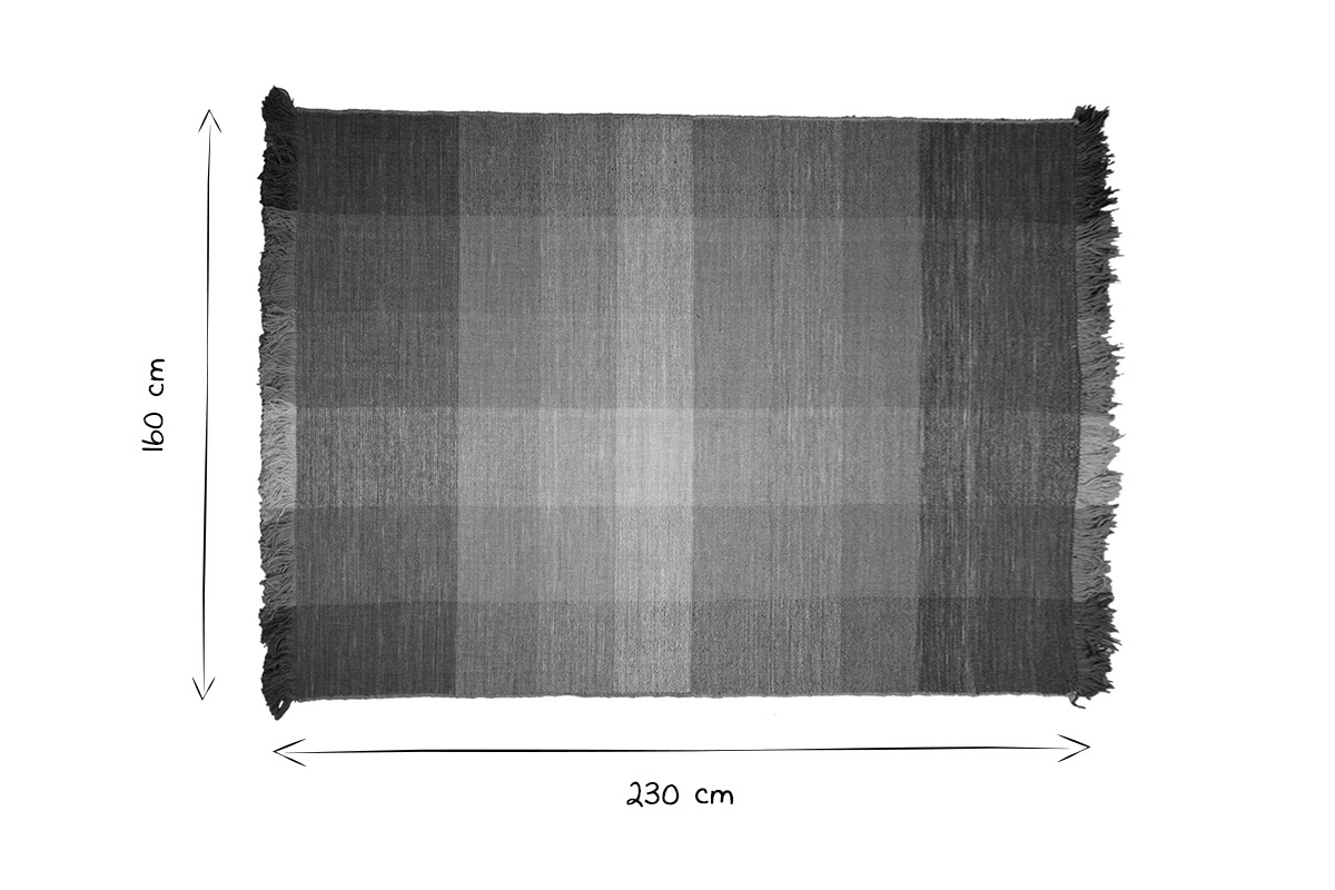 Alfombra tejida a mano azul y naranja 160נ230cm MARLEY