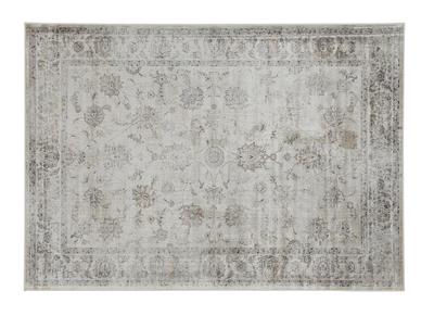 Alfombra vintage de viscosa con estampado gris 160 × 230 cm RYAD