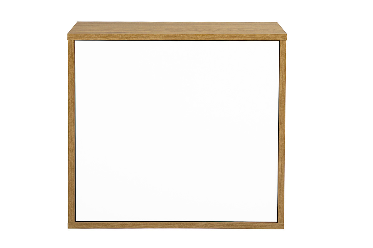 Almacenaje mural acabado blanco y madera clara roble L55 cm FLEXO