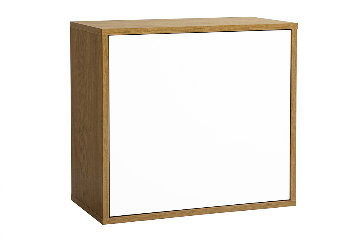 Almacenaje mural acabado blanco y madera clara roble L55 cm FLEXO