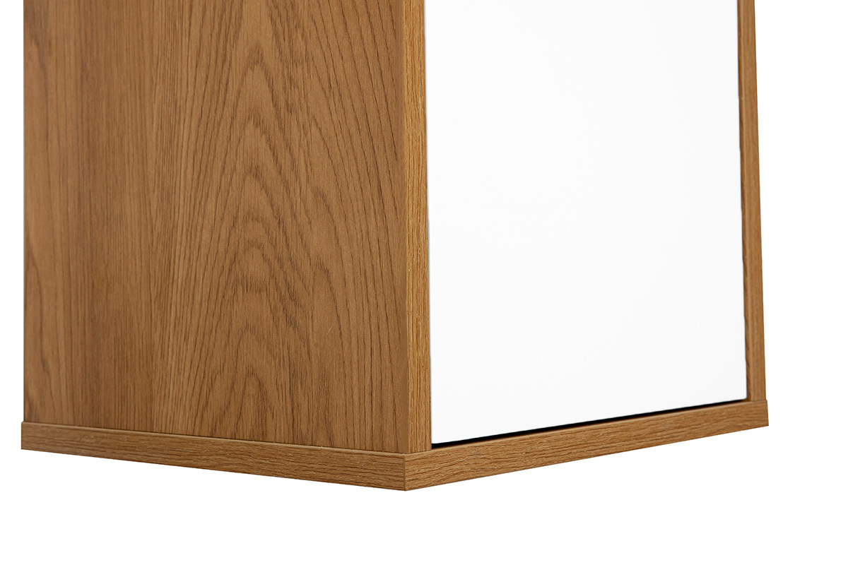 Almacenamiento mural acabado blanco y madera clara roble L30 cm FLEXO