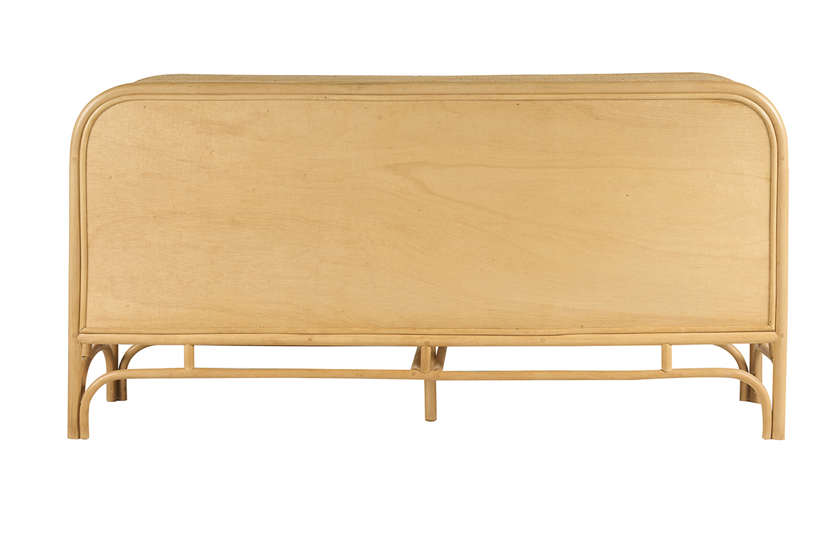 Buffet vintage en rat�n, vista trasera, color natural.