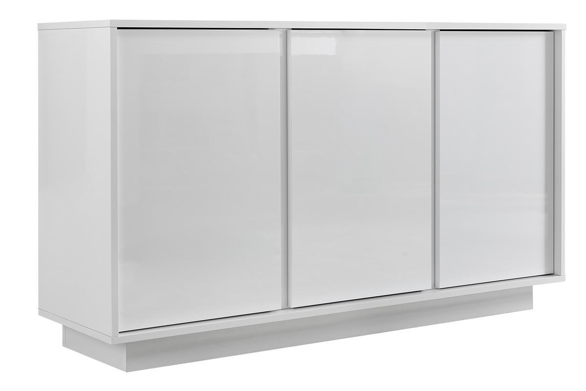 Aparador 3 puertas blanco lacado brillante L138 cm COMO
