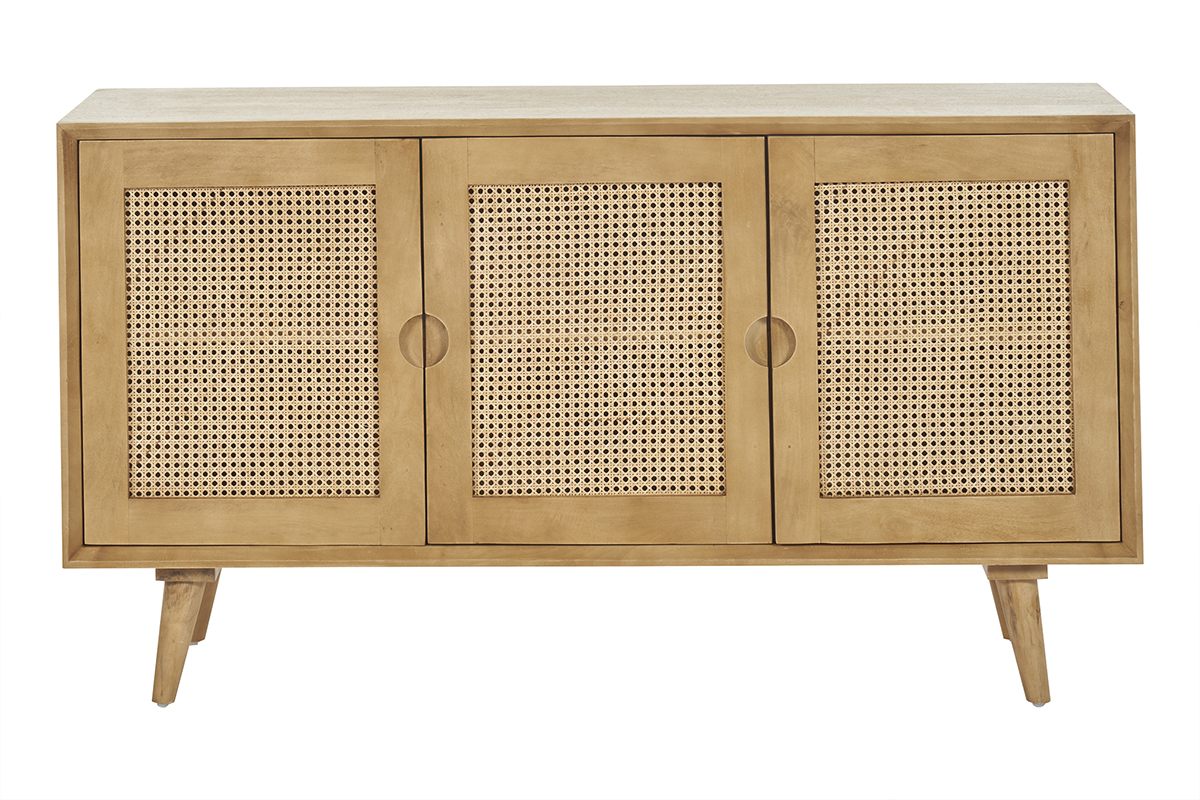 Aparador 3 puertas de madera de mango y ratn 145 cm LAKA