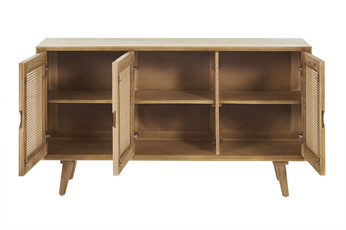 Aparador 3 puertas de madera de mango y ratn 145 cm LAKA