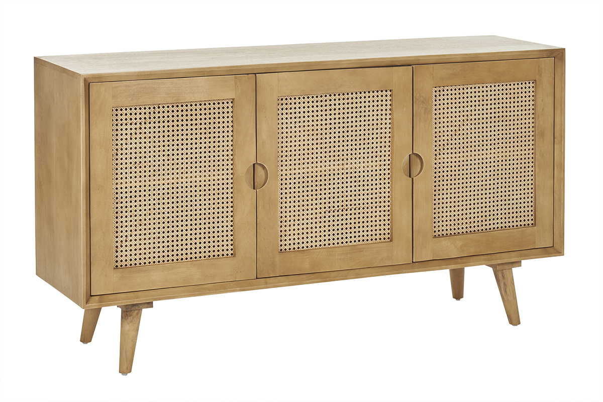 Aparador 3 puertas de madera de mango y ratn 145 cm LAKA
