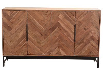 Aparador 4 puertas en acacia y metal negro STICK