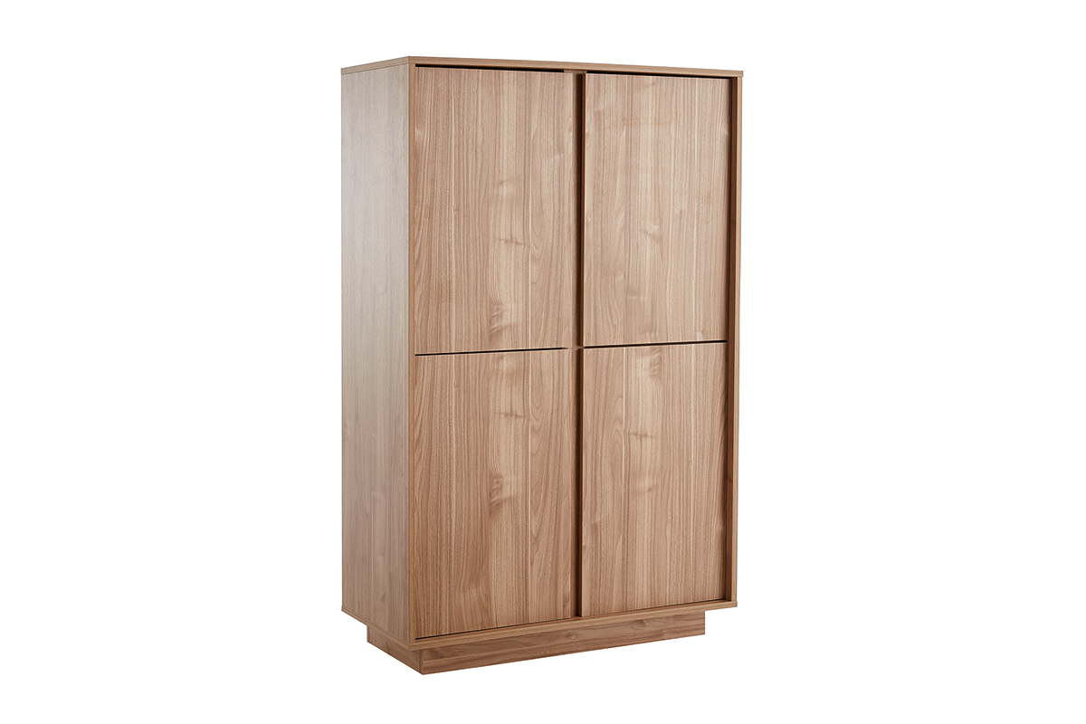 Aparador alto de diseo de 4 puertas con acabado de roble COMO
