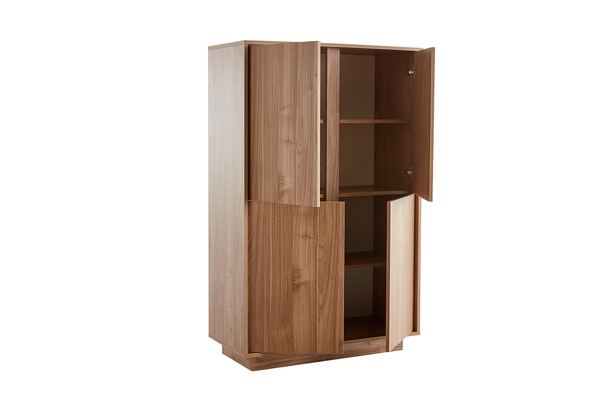 Aparador alto de diseo de 4 puertas con acabado de roble COMO
