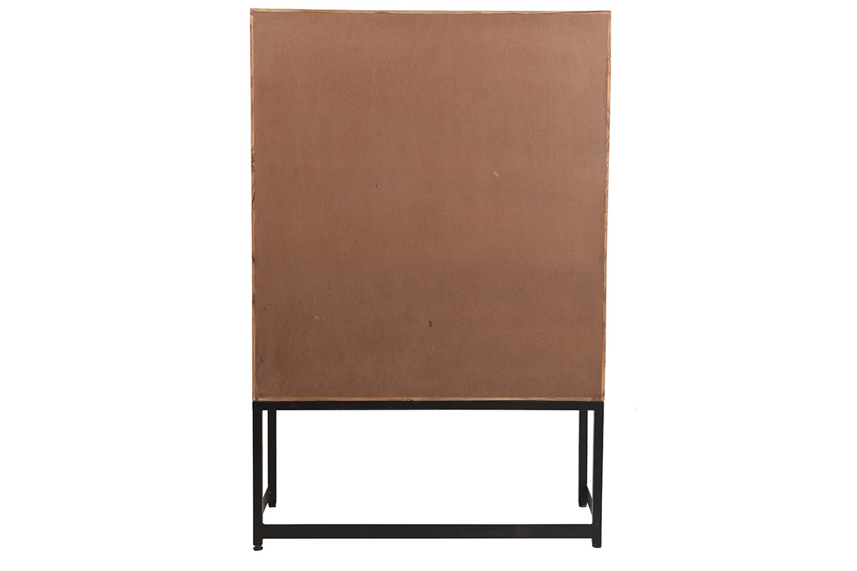 Aparador alto en acacia con patas en metal negro STICK