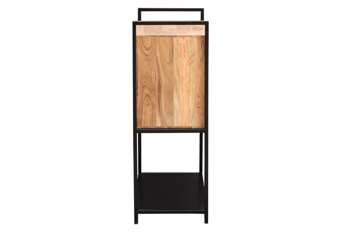 aparador alto en acacia y metal negro A110 cm ARTHUS