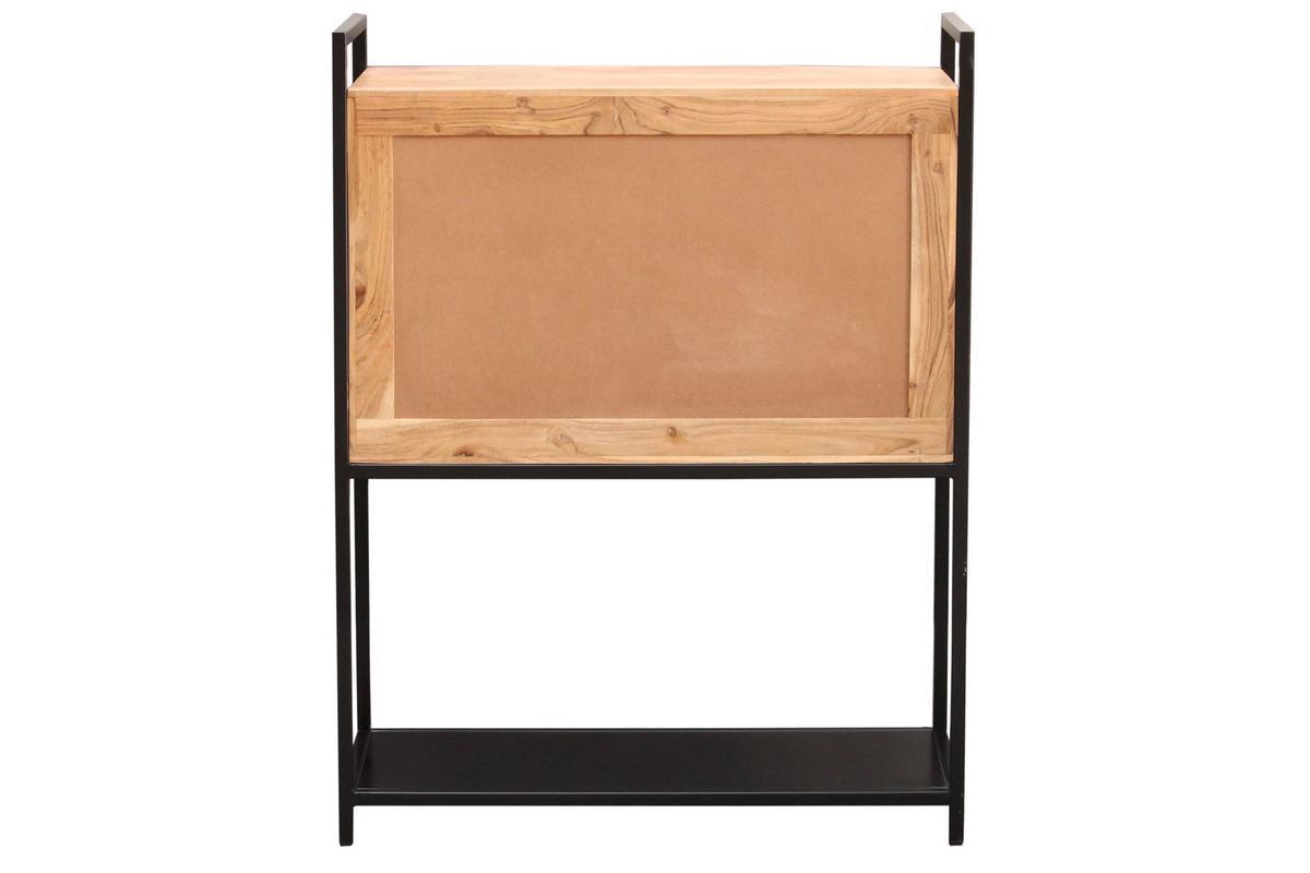 aparador alto en acacia y metal negro A110 cm ARTHUS