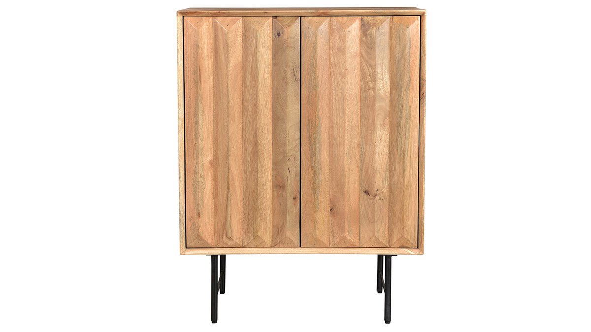 Aparador alto en mango macizo con puertas en relieve L70 cm AGRA