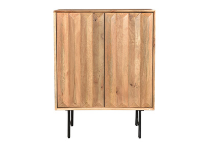 Aparador alto en mango macizo con puertas en relieve L70 cm AGRA