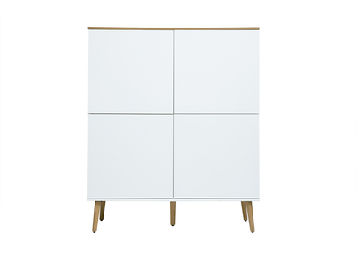 Aparador alto escandinavo acabado madera clara roble y blanco L110 cm ANDERS