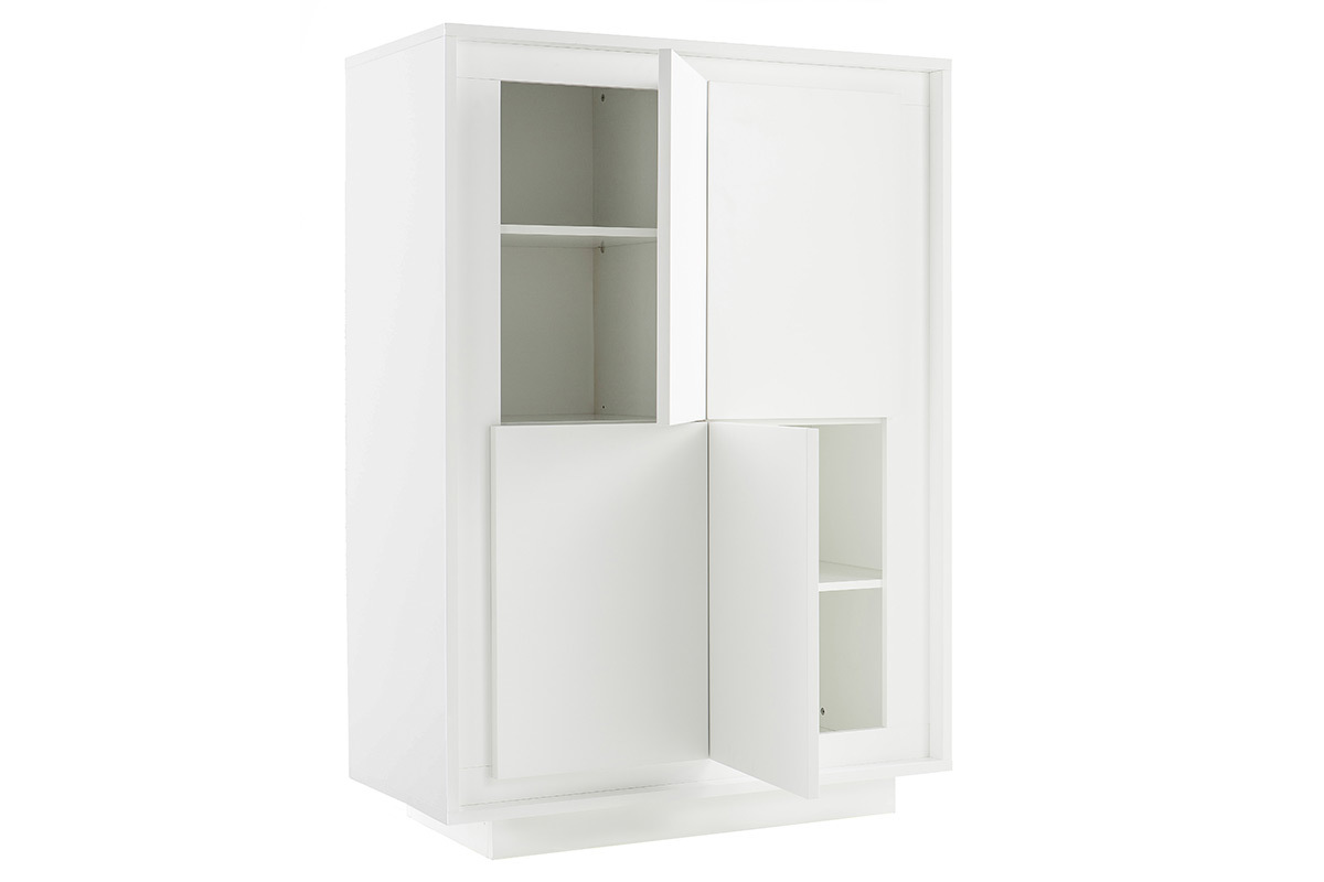 Aparador alto moderno 4 puertas blanco LAND