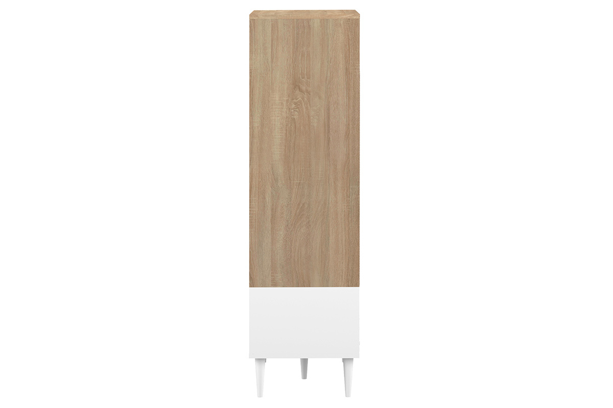 Aparador alto nrdico blanco y madera STRIPE