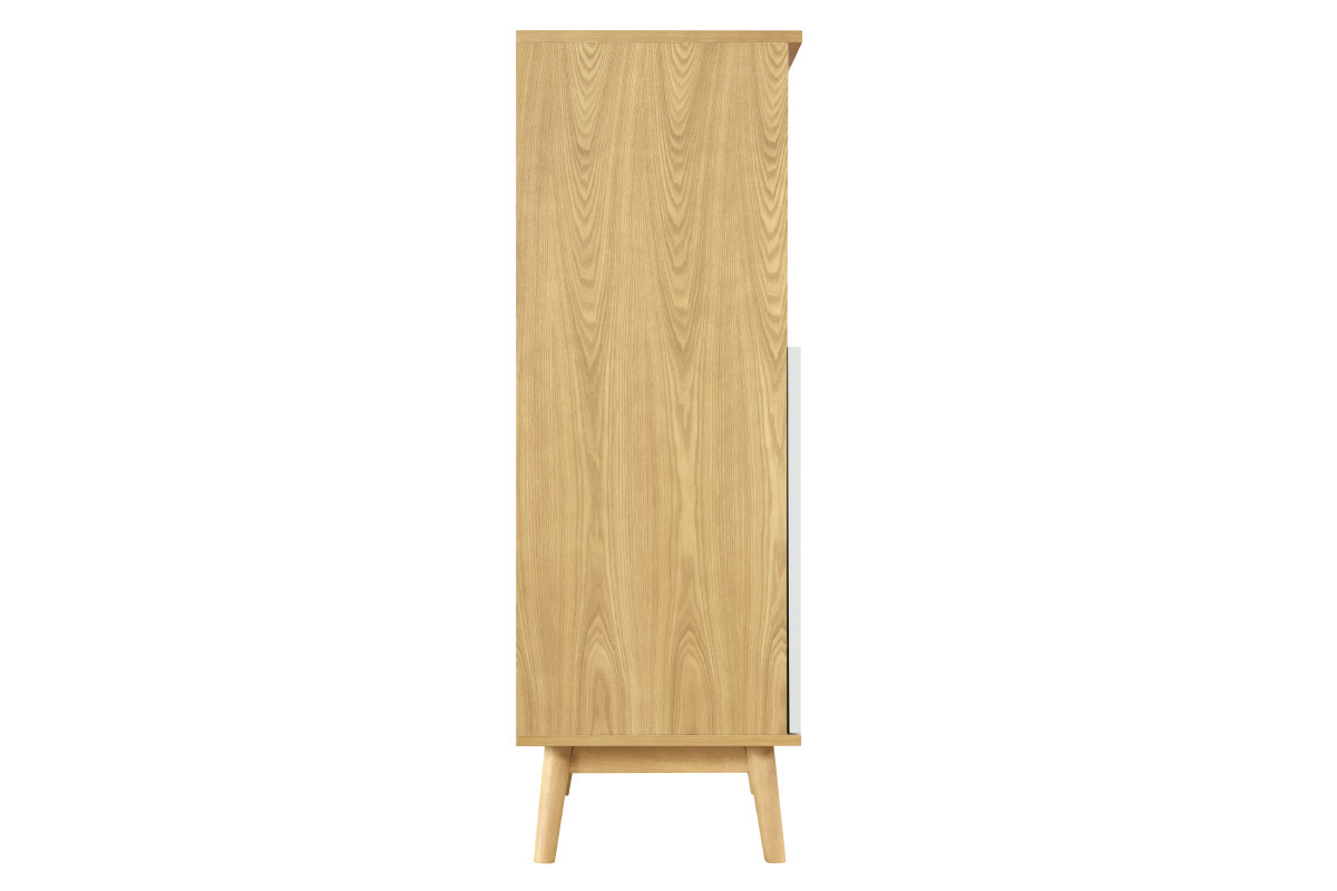 Aparador alto nórdico madera clara y blanco 2 puertas TALIA