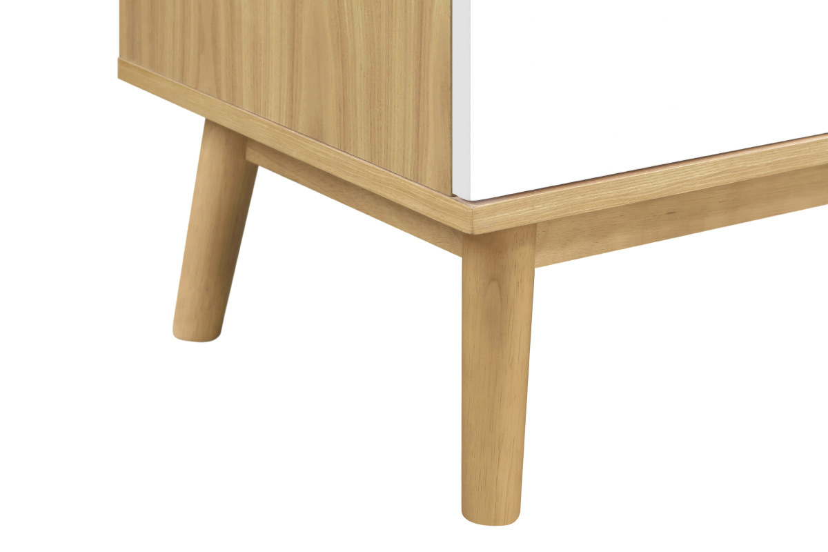 Aparador alto nórdico madera clara y blanco 2 puertas TALIA