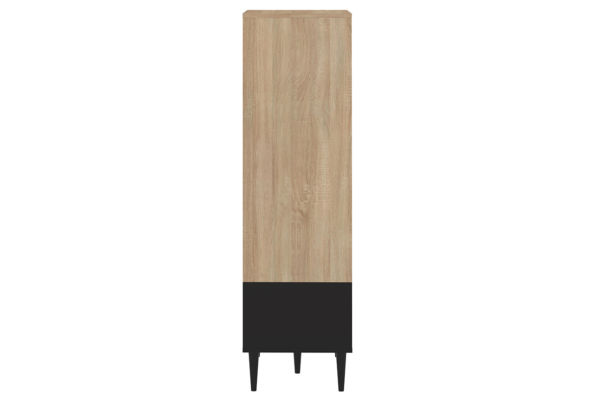 Aparador alto nrdico negro y madera STRIPE