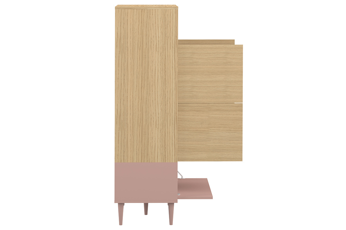 Aparador alto nrdico rosa y madera STRIPE