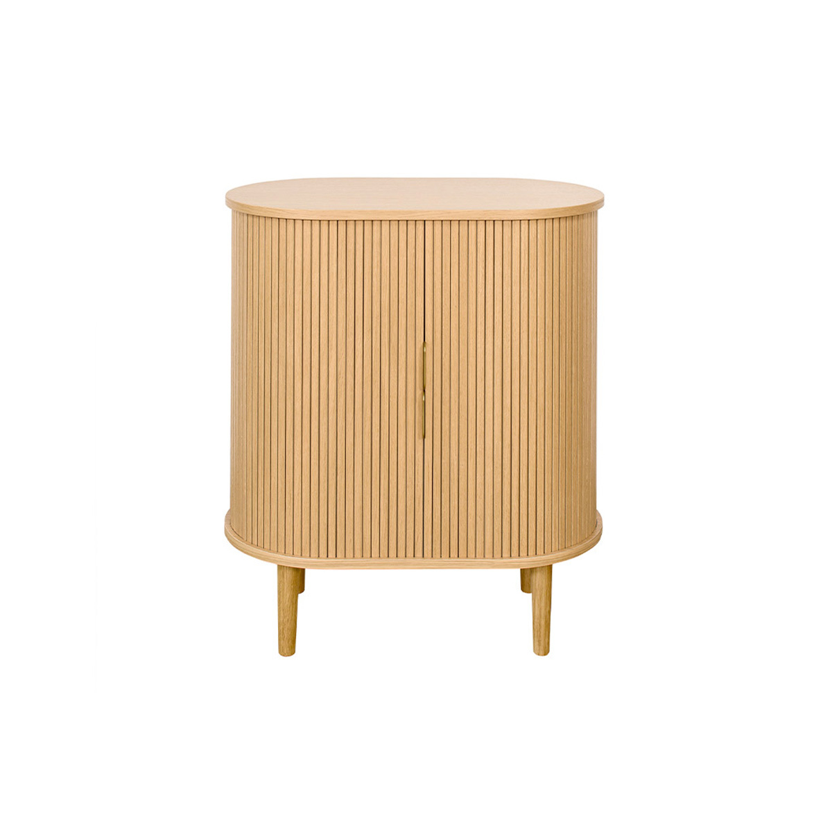Aparador alto vintage con puertas correderas de madera clara de roble 70 cm - EPIC