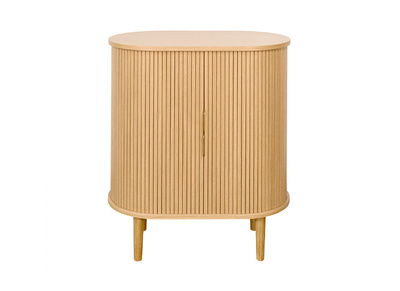 Aparador alto vintage con puertas correderas de madera clara de roble 70 cm - EPIC