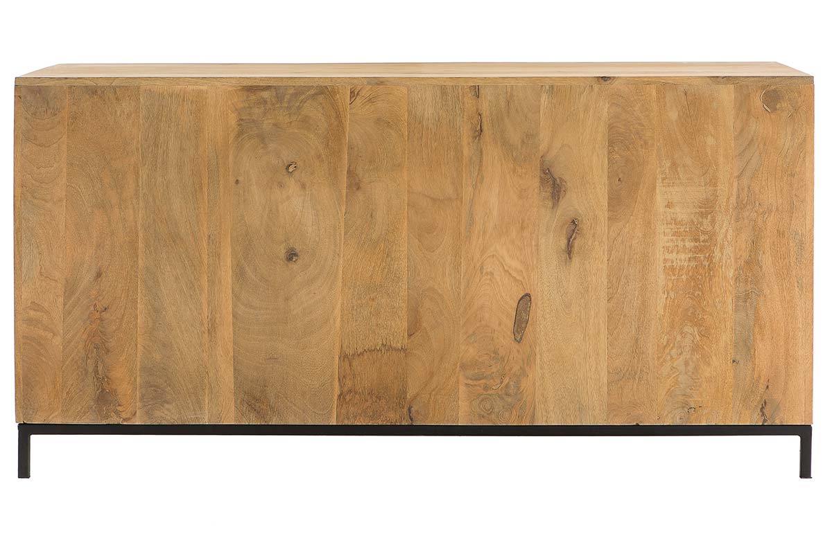 Aparador bajo industrial en madera de mango y metal perforado RACK