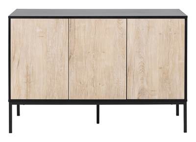 Aparador bajo industrial metal y madera blanqueada TRESCA