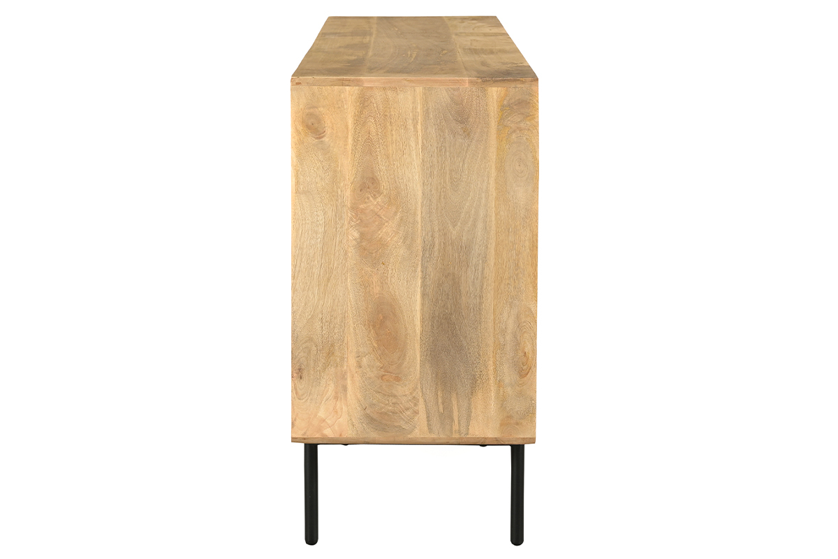 Aparador de 2 puertas de madera maciza de mango y metal negro 168 cm JUDE