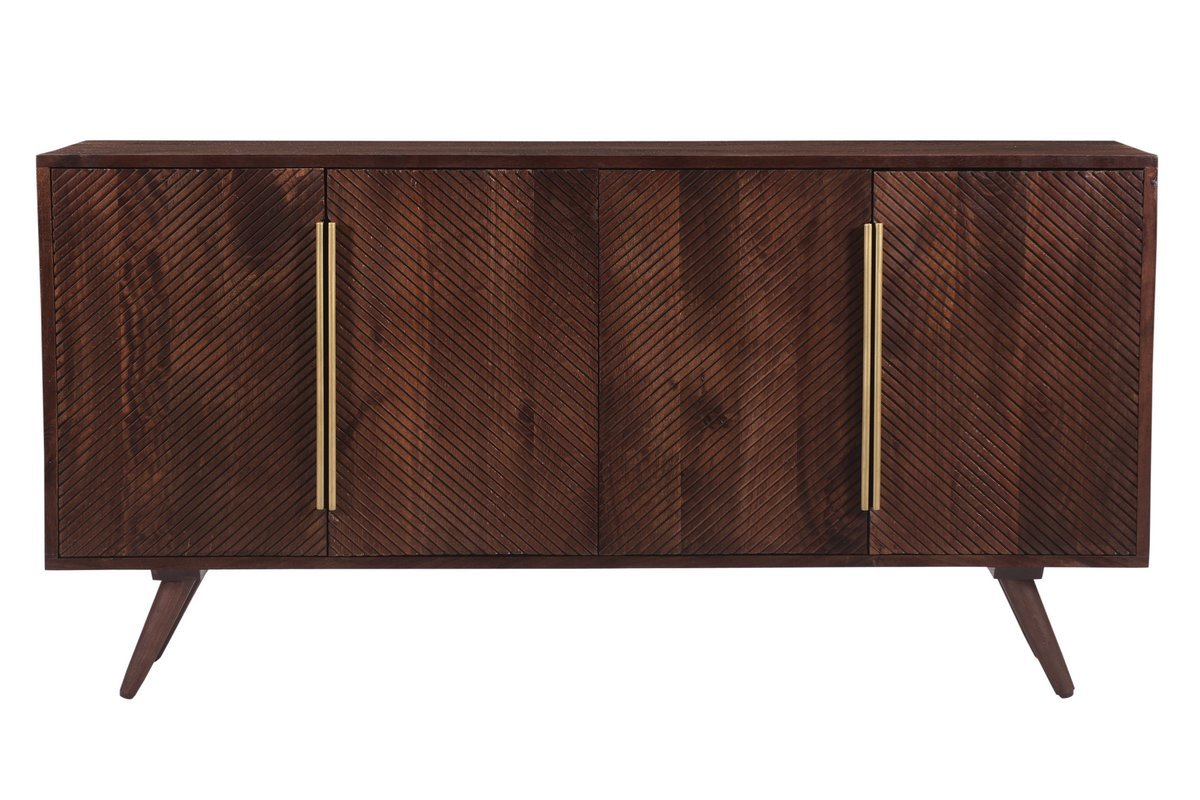 Aparador de 4 puertas en madera maciza de mango 138 cm REKHA