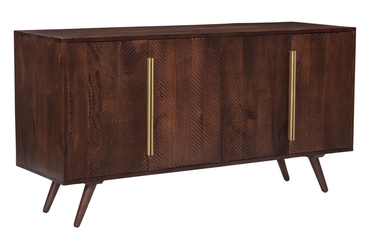 Aparador de 4 puertas en madera maciza de mango 138 cm REKHA