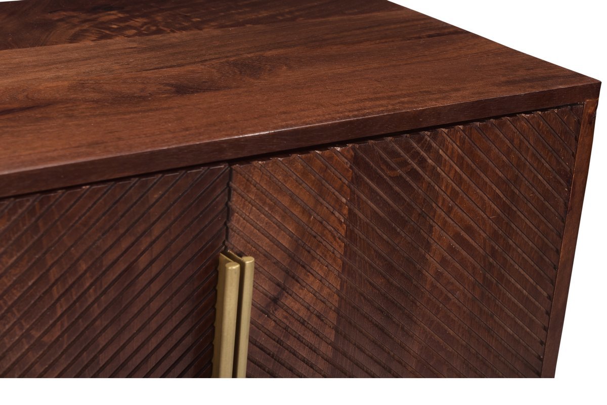 Aparador de 4 puertas en madera maciza de mango 138 cm REKHA
