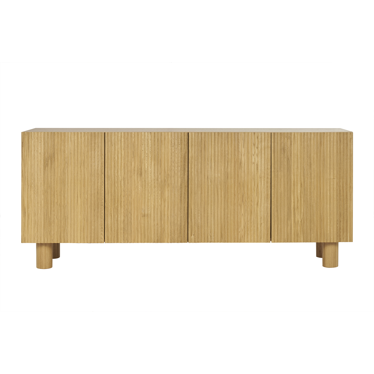 Aparador de 4 puertas roble macizo claro 180 cm GOSHI