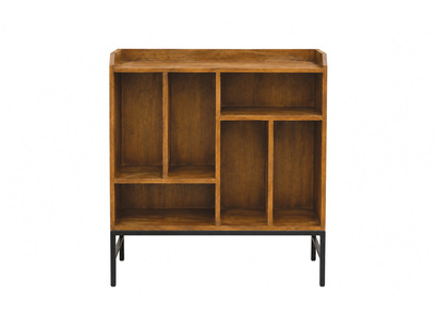 Aparador de almacenamiento para vinilos en madera maciza y metal negro L76 cm BLUES