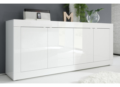 Aparador de dise&ntilde;o lacado blanco brillante 4&nbsp;puertas 207&nbsp;cm LATTE