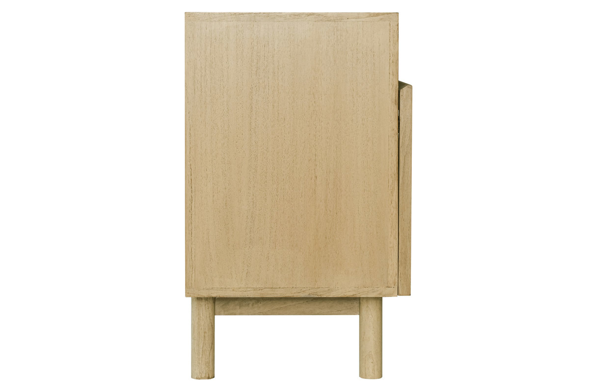 Aparador de madera clara y caa de ratn 160cm GALINA