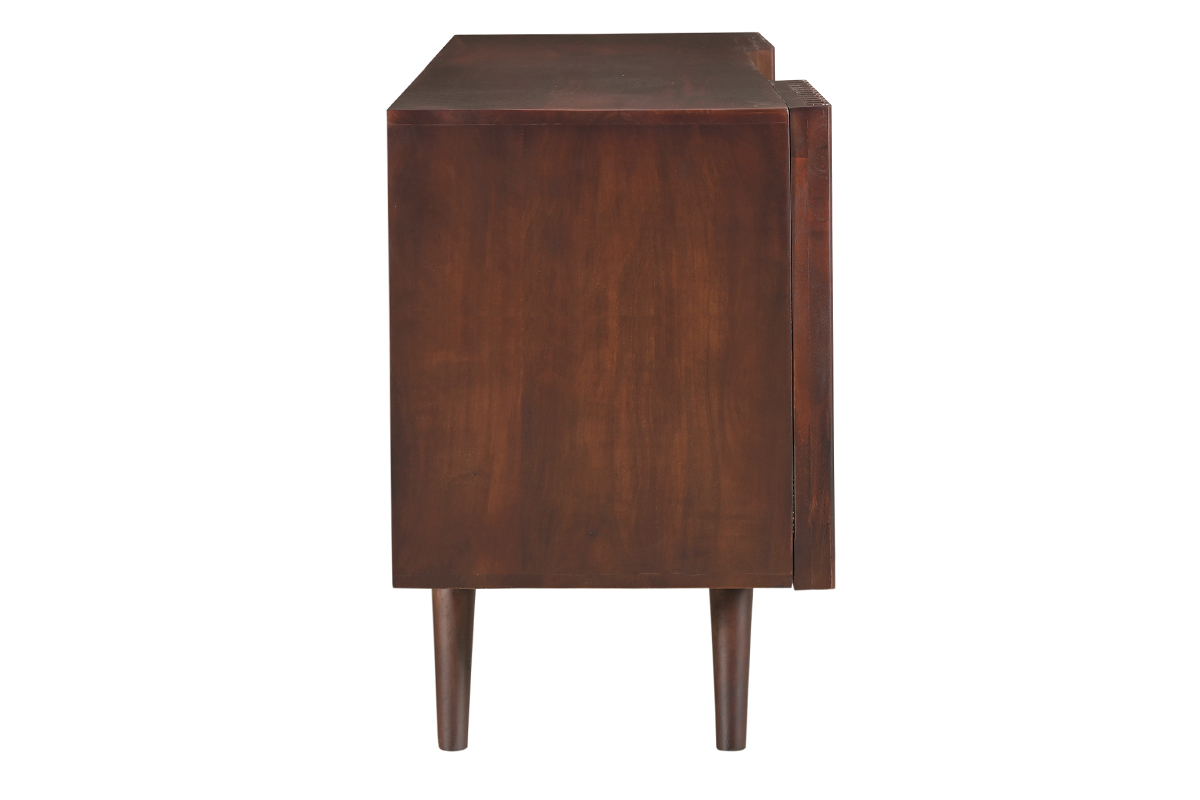 Aparador de madera maciza de mango oscuro con 2 puertas correderas 140 cm ALBA