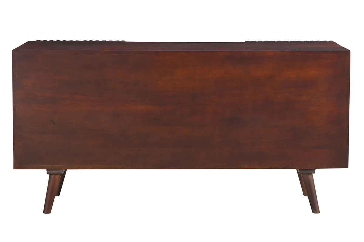 Aparador de madera maciza de mango oscuro con 2 puertas correderas 140 cm ALBA