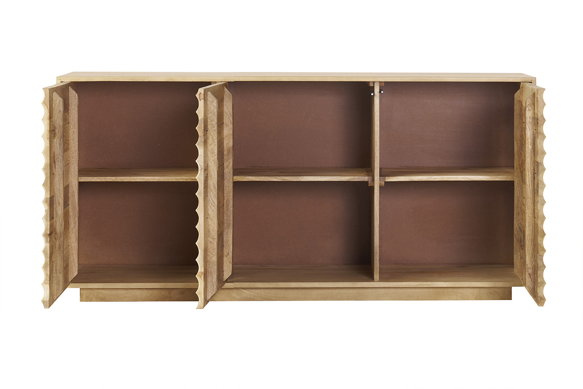 Aparador de madera maciza de mangos 3 puertas L160 cm MATCHA