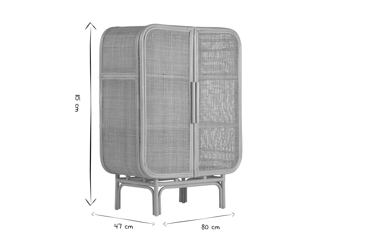 Aparador de ratn de 2 puertas L80 cm LUWAK